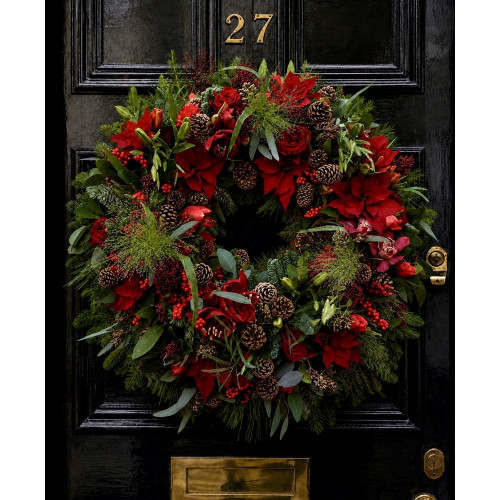  Amaryllis & Red Rose Christmas Wreath Pre ORDER 2026