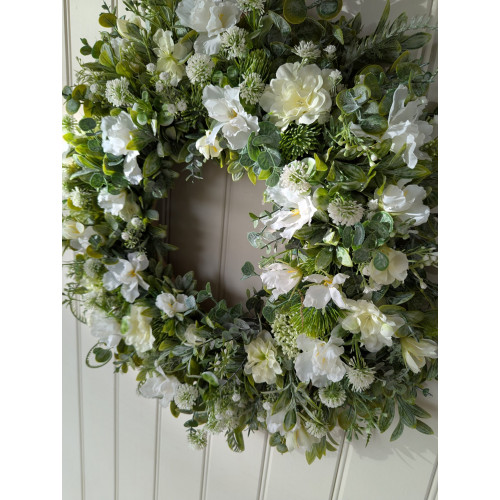 White Spring Faux Wreath